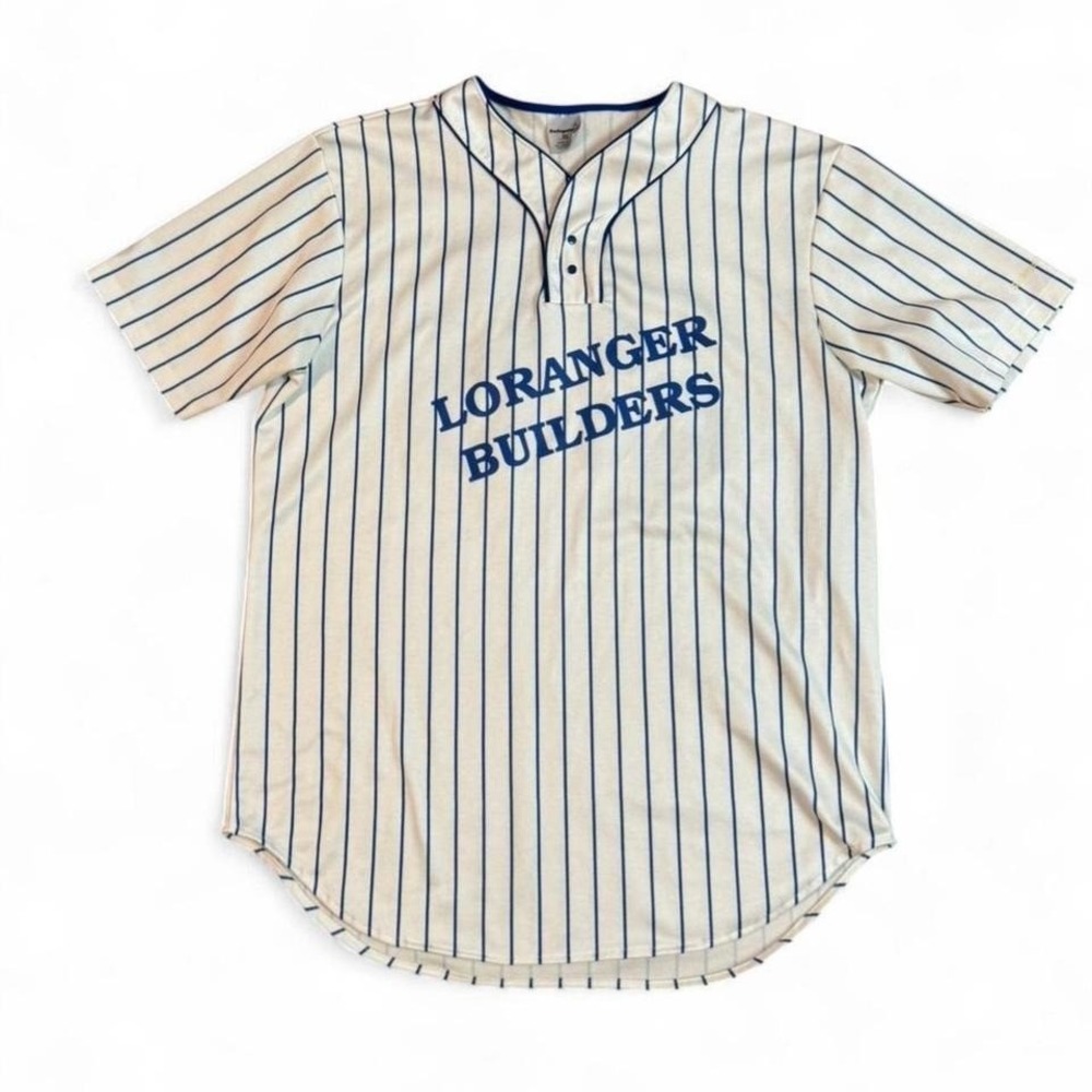 Swingster‎ vintage white and blue striped baseball jersey Size XL